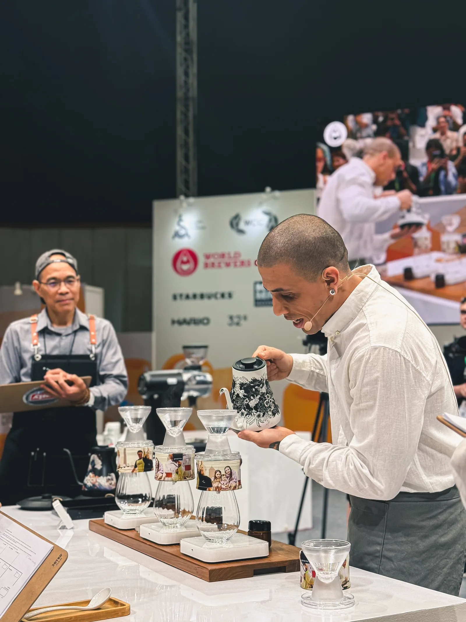 Thiago at the World Brewers Cup with Graycano equipment